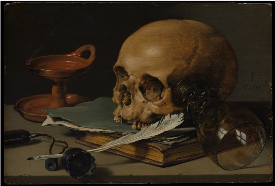 Pieter Claesz: Still Life with a Skull and a Writing Quill